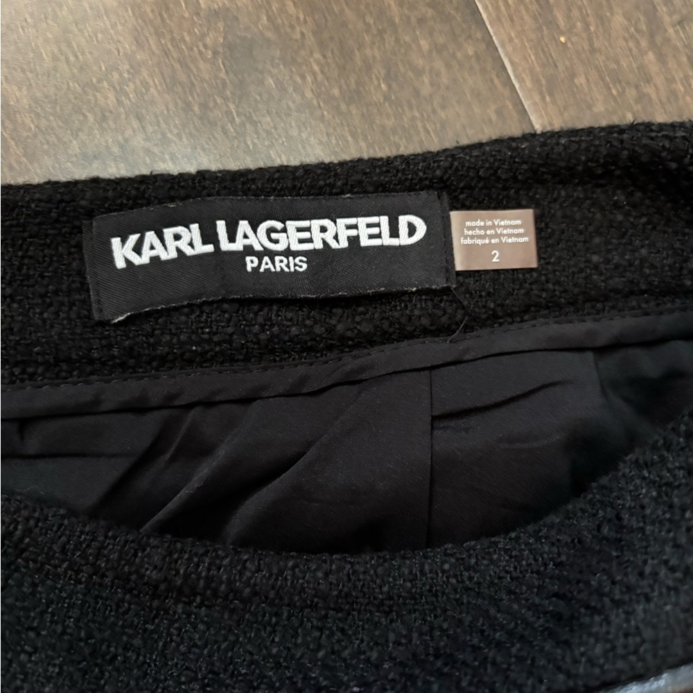 Karl Lagerfeld Tweed Black Skirt - Picture 2 of 7